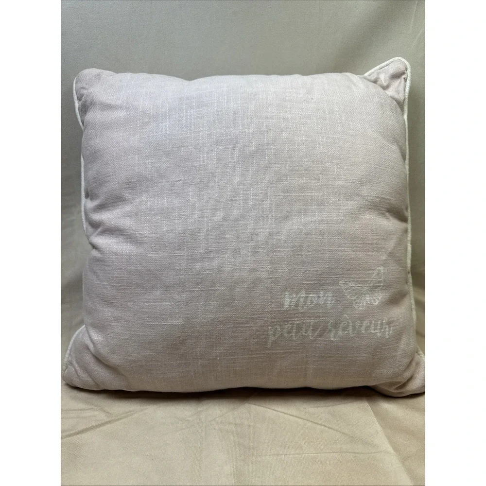 Envogue Kid Spring Floral Swan Sequin pink Easter 17x17 Decorative Accent Pillow
